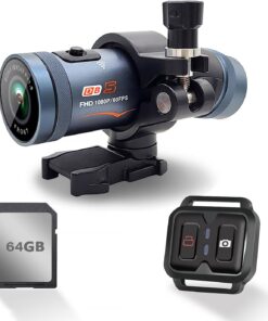 LKT Dual 2K Action Camera Dash Cam -Ideal for Motorcycle,Bicycle,Outdoor Sports - Helmet Camera Sports Camera with Front&Rear Camcorder, Remote Control&GPS,Built-in WiFi, Helmet Accessories