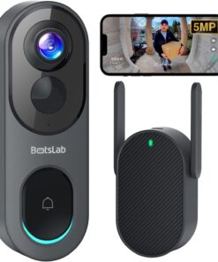 Video Doorbell Camera,No Monthly Fee,5MP Wireless Doorbell Camera,Head-to-Toe&180° View,Battery Powered,AI&PIR Detection,VR Mode,HDR,2-Way Talk,2.4&5GHz WiFi,Easy to Install