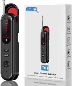Hidden Camera Detector - 2025 Portable Camera Finder, GPS Tracker Detector, RF Wireless Signal Scanner for Office, Hotels, Cars, 5 Levels Sensitivity (Black)