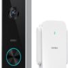 AOSU Doorbell Camera Wireless, Battery-Powered Video Doorbell with Chime, 2K Resolution, No Monthly Fees, 166° Ultra Wide Angle, 180-Day Battery Life, AI Detection, Work with Alexa & Google Assistant