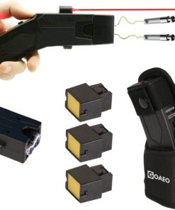 Self-Defense Heavy Duty Stun Gun for Men & Women,15 Foot Range,1.80 µC Painful Charge,LED Flashlight,Safety Switch