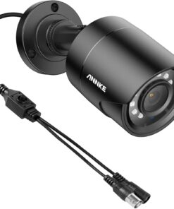 ANNKE 1080p Security Camera 4-in-1 CCTV Bullet Wired Cam, AHD/TVI/CVI/CVBS, Analog Surveillance Video Add-On Black Camera for Outdoor Use, 100ft Clear Night Vision (Power Adapter Not Included) - E200