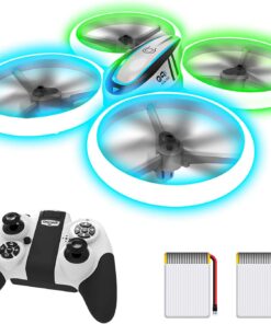 Q9s Drones for Kids,RC Drone with Altitude Hold and Headless Mode,Quadcopter with Blue&Green Light,Propeller Full Protect,2 Batteries and Remote Control,Easy to fly Kids Gifts Toys for Boys and Girl