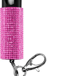 Guard Dog Security Bling it On Pepper Spray Keychain with Safety Twist Top Mini and Easy Carry Lightweight and Fashionable Maximum Police Strength OC Spray 16 Feet Range 0.5 fl oz