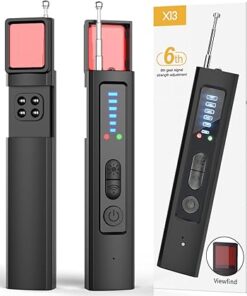 Hidden Camera Detectors, GPS Tracker Detector, Portable Spy Camera Finder Hidden Device for Car, Home,Hotel,Travel, Office, 6 Levels Sensitivity (Black)