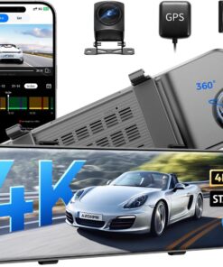 AZDOME PG17 Pro Mirror Dash Cam Front and Rear with HDR, STARVIS 2 Rear View Mirror Camera with 5G WiFi, 4K+2.5K Dashcam, OTA Upgrade, Timeline Playback, Parking Assist, Voice Control, 128GB Card