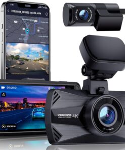 Dual Dash Cam 5G WiFi GPS, Real 4K+HDR 1080P Dash Cam Front and Rear, 3.3 Inch Eye-Care Screen, Super HDR Night Vision, Parking Mode, Dash Camera for Cars with App, G-Sensor, Support 512GB Max