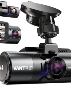 VANTRUE N4 3 Channel Dash Cam, 4K+1080P Dual Channel, 1440P+1080P+1080P Front Inside Rear Three Way Triple Car Dash Camera, IR Night Vision, Capacitor, 24 Hours Parking Mode, Support 256GB Max