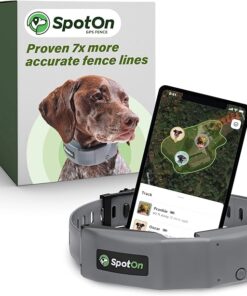 SpotOn GPS Fence, Wireless Dog Fence Collar, Waterproof, Reliable 128 Satellite Network GPS Tracker, for All Terrain Medium/AT&T